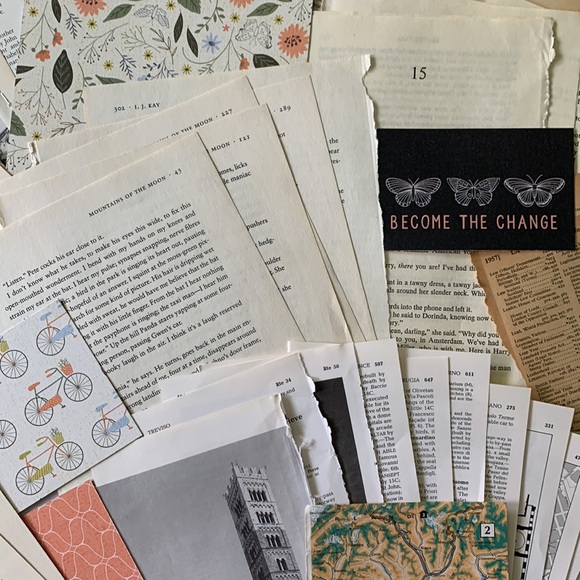 Over 50 vintage book pages for junk journals and paper crafts. Great variety! - Picture 7 of 12